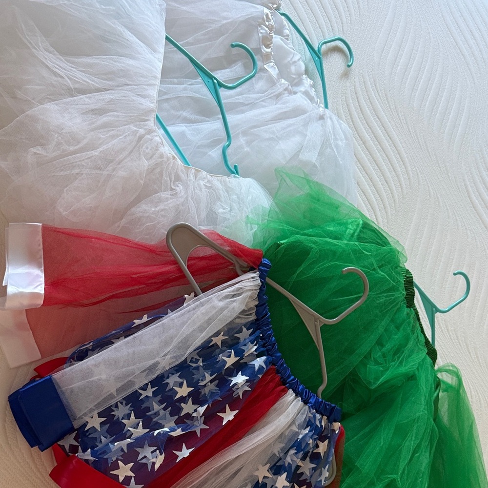 Set of Four Red Layered Tutus